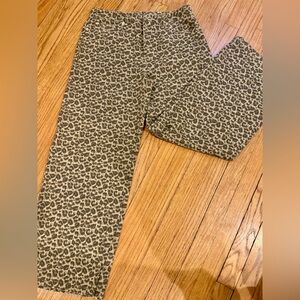 Le Lis Leopard-Print Straight Leg Jeans